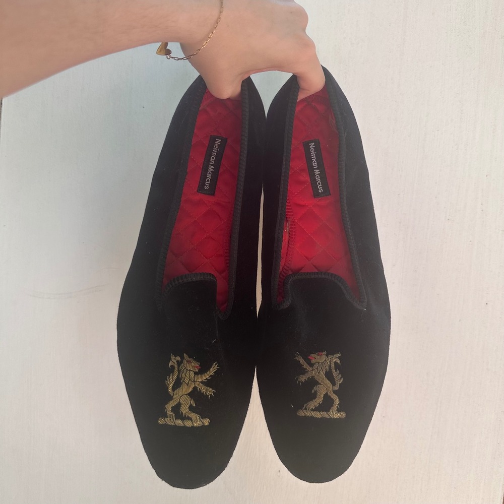 Neiman Marcus Velvet Loafers